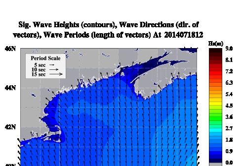 Updated several times daily, these forecasts include significant wave height, wave direction and wave periods